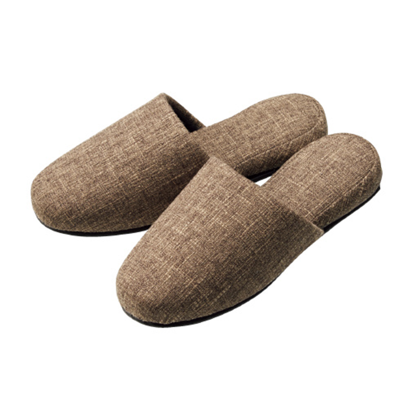 オーミケンシ ネップ柄スリッパ ブラウン 1個（ご注文単位1個）【直送品】