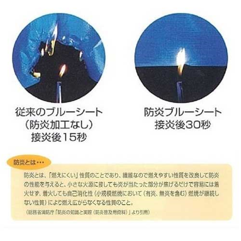 萩原工業 防炎ブルーシート#2500 3.6m×5.4m 1個（ご注文単位1個）【直送品】