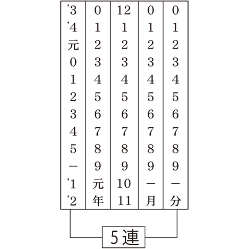 サンビー 回転印 飛日付4号 TKA-TD44 手形用 明朝体 1個(ご注文単位1個)【直送品】