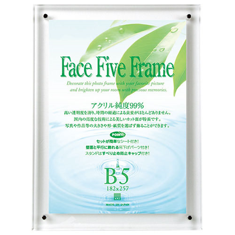 アートプリントジャパン フェイスファイブフレーム クリア B5 1個（ご注文単位1個）【直送品】