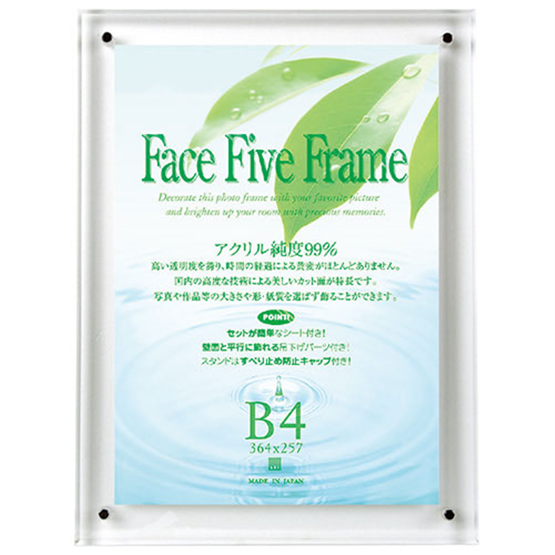 アートプリントジャパン フェイスファイブフレーム クリア B4 1個(ご注文単位1個)【直送品】