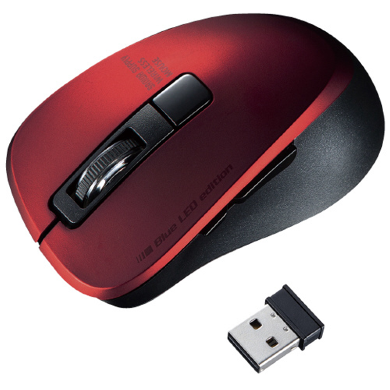 サンワサプライ 静音ワイヤレスマウス レッドMA-WBL153R 1個（ご注文単位1個）【直送品】