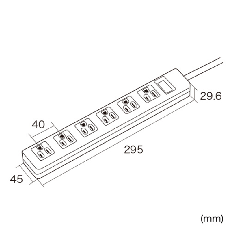 サンワサプライ シャッタータップ6個口2.5m TAP-SH3625MG 1個(ご注文単位1個)【直送品】