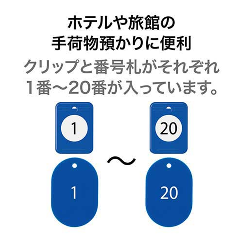 オープン工業 クロークチケット 1?20 青BF-150-BU 1個(ご注文単位1個)【直送品】