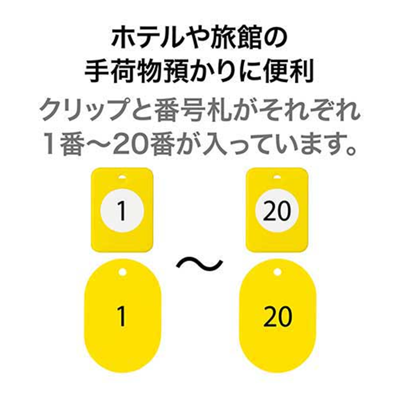 オープン工業 クロークチケット 1?20 黄BF-150-YE 1個(ご注文単位1個)【直送品】