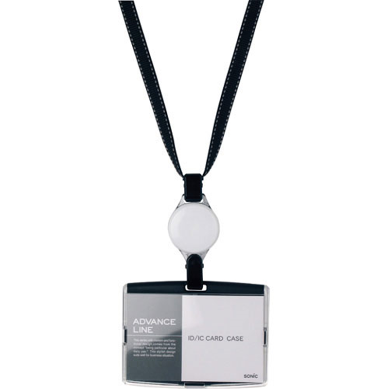 ソニック 吊下げ名札リールハード AL-894-D ブラック 1個（ご注文単位1個）【直送品】