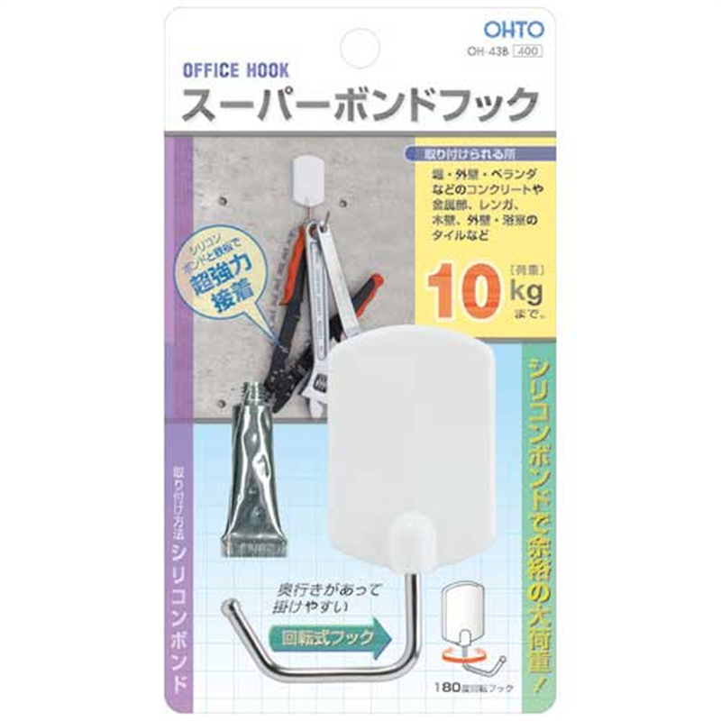 オート スーパーボンドフック OH?43Bシロ 1個(ご注文単位1個)【直送品】