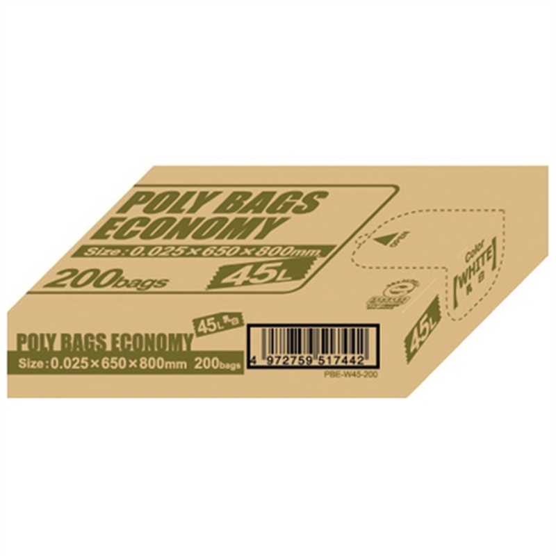 オルディ ポリバックエコノミー45L 乳白半透明 200枚 1個(ご注文単位1個)【直送品】