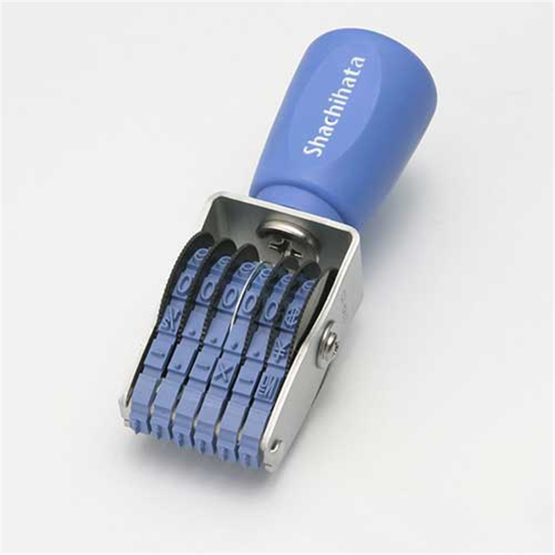 シヤチハタ 回転ゴム印 CF-64G 欧文6連4号 ゴシック 1個（ご注文単位1個）【直送品】