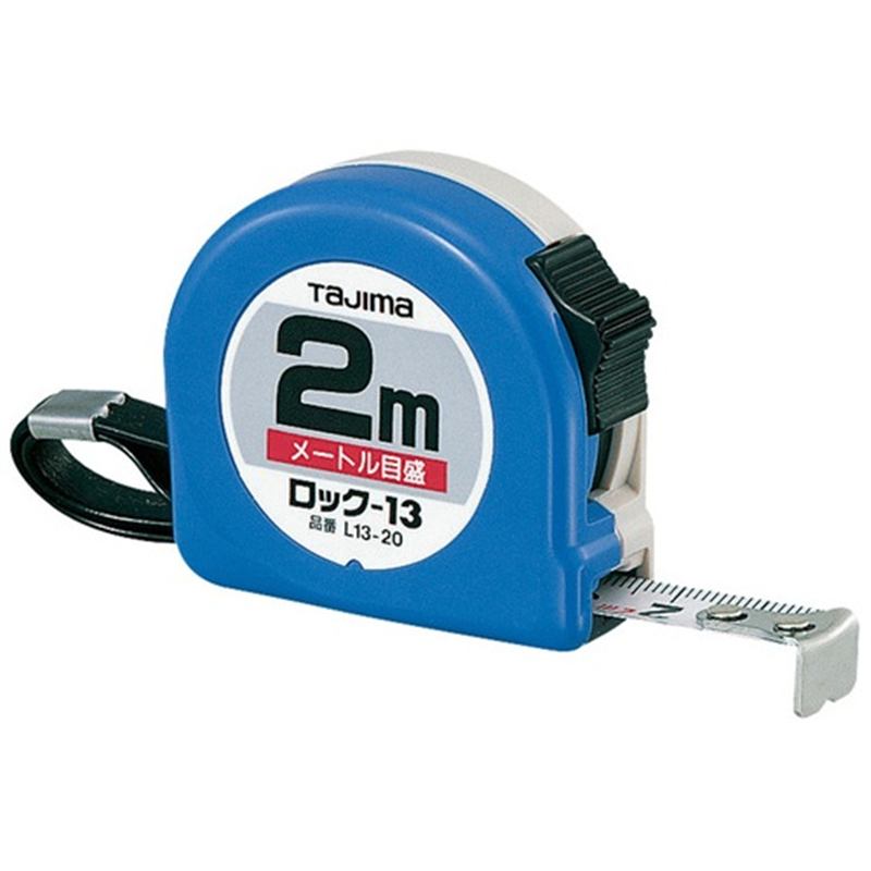 TJMデザイン ロック式巻尺 13mm×2m L13-20BL 1個（ご注文単位1個）【直送品】