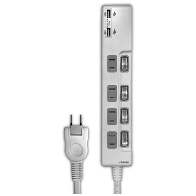 HIDISC USB2ポート付き 節電タップ HDUTC4U2WH 1個(ご注文単位1個)【直送品】