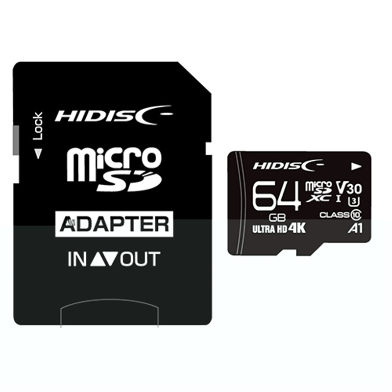 HIDISC microSDXCカード 64GB HDMCSDX64GCL10V30 1個（ご注文単位1個）【直送品】