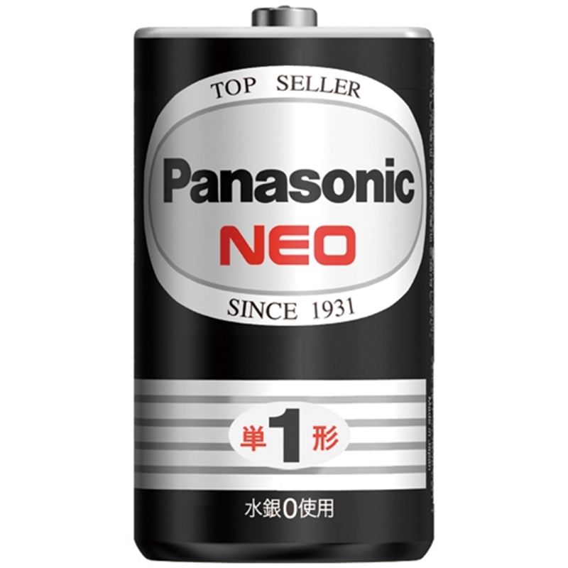Panasonic マンガン乾電池 ネオ黒 単1形 2個 R20PNB 1箱(ご注文単位1箱)【直送品】