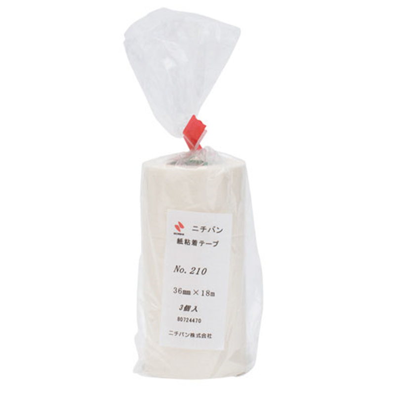 ニチバン 紙粘着テープ 210-36 白 36mm×18m 3巻 1個(ご注文単位1個)【直送品】