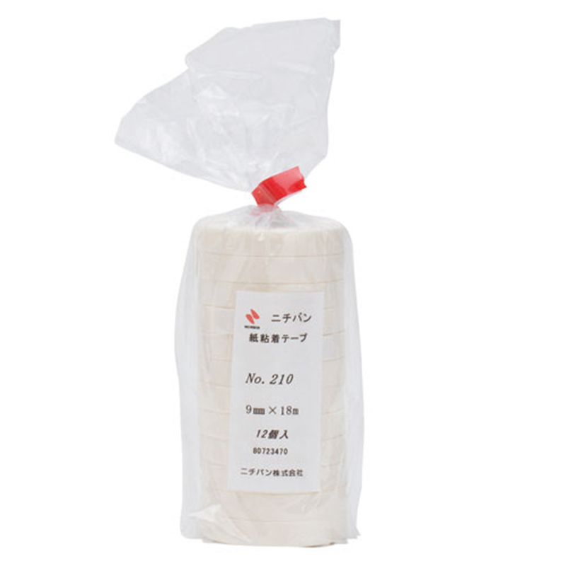 ニチバン 紙粘着テープ 210-9 白 9mm×18m 12巻 1個（ご注文単位1個）【直送品】