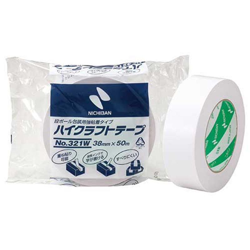 ニチバン ハイクラフトテープ 321W-38 38mm×50m白 1個(ご注文単位1個)【直送品】