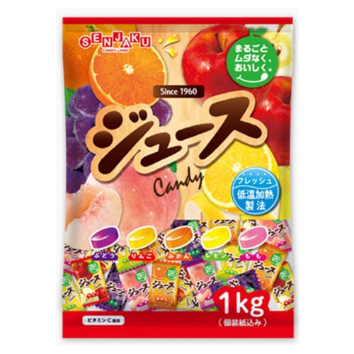 扇雀飴本舗 ※ジュースキャンデー 1kg/袋 ※軽（ご注文単位1袋）【直送品】