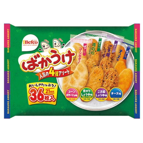 栗山米菓 ※ばかうけ4種アソート 36枚/袋 ※軽（ご注文単位1袋）【直送品】