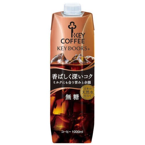 キーコーヒー ※リキッドコーヒー 深いコク無糖 1L 6本/箱 ※軽（ご注文単位1箱）【直送品】