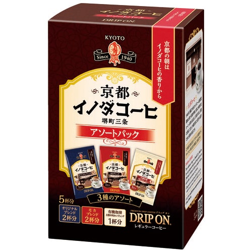 キーコーヒー ※ドリップオン イノダコーヒーアソートパック 5袋/箱 ※軽（ご注文単位1箱）【直送品】