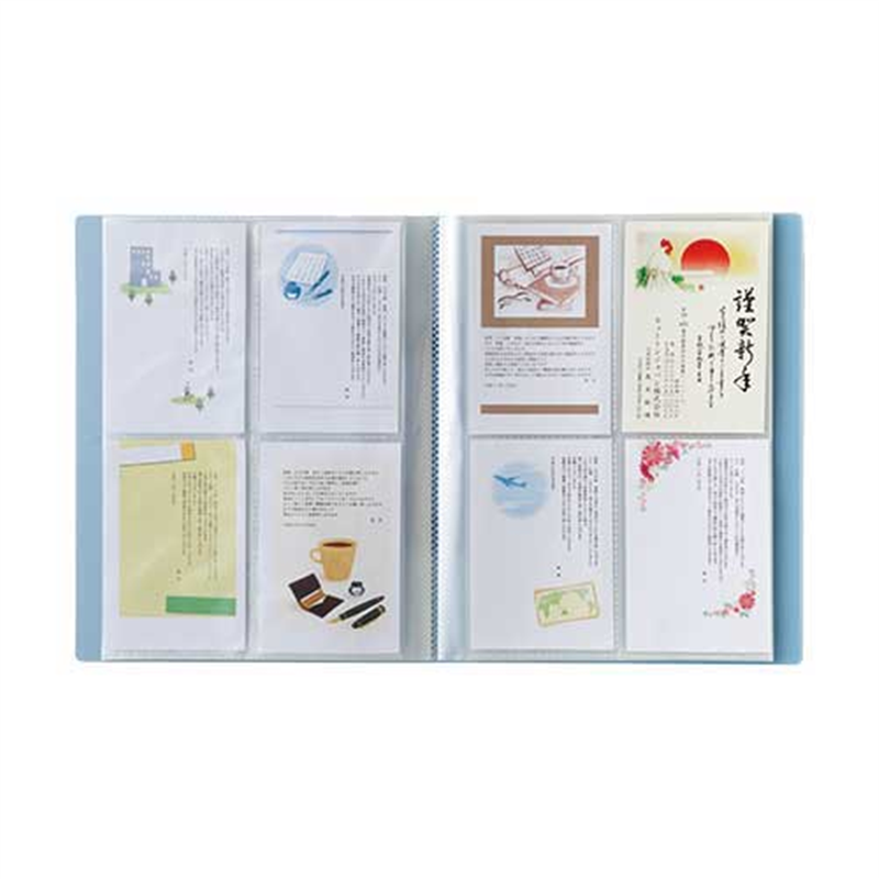 ビュートン 葉書ホルダー NPC-A4-120CB A4S ブルー 1個(ご注文単位1個)【直送品】