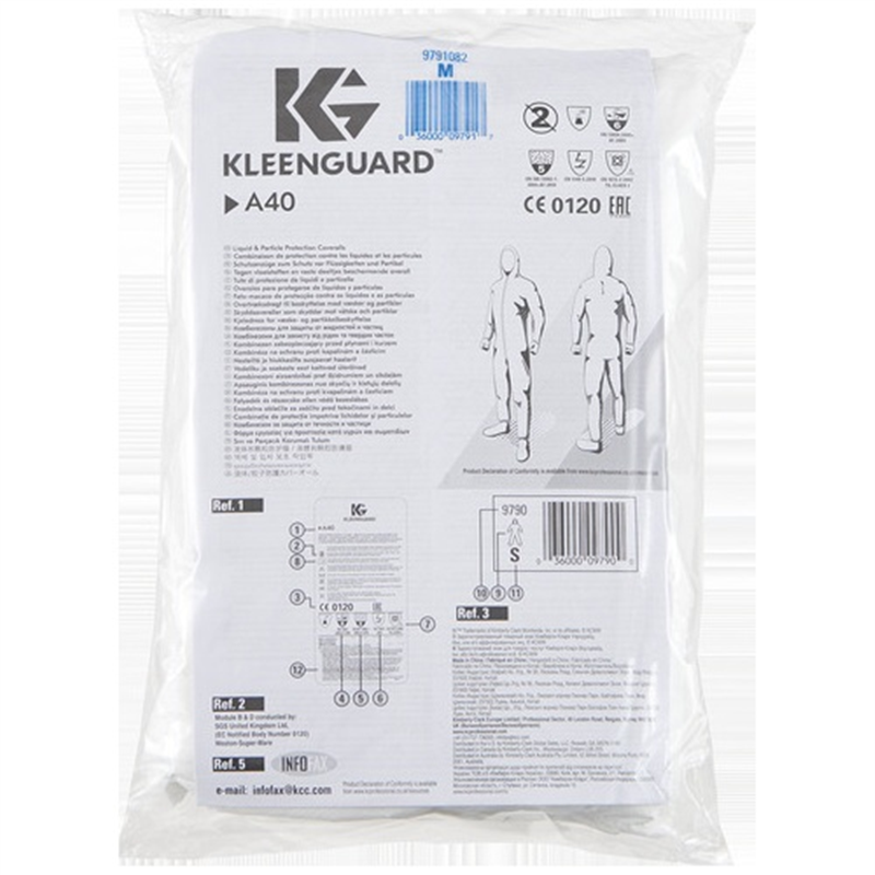 日本製紙クレシア クリーンガードA40ツナギ服M 9791080  1個（ご注文単位1個）【直送品】