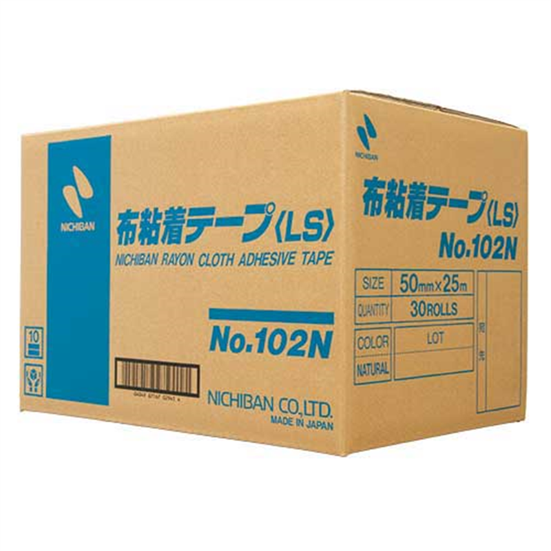 ニチバン 布粘着テープNo.102N 50mm×25m 30巻 1個(ご注文単位1個)【直送品】
