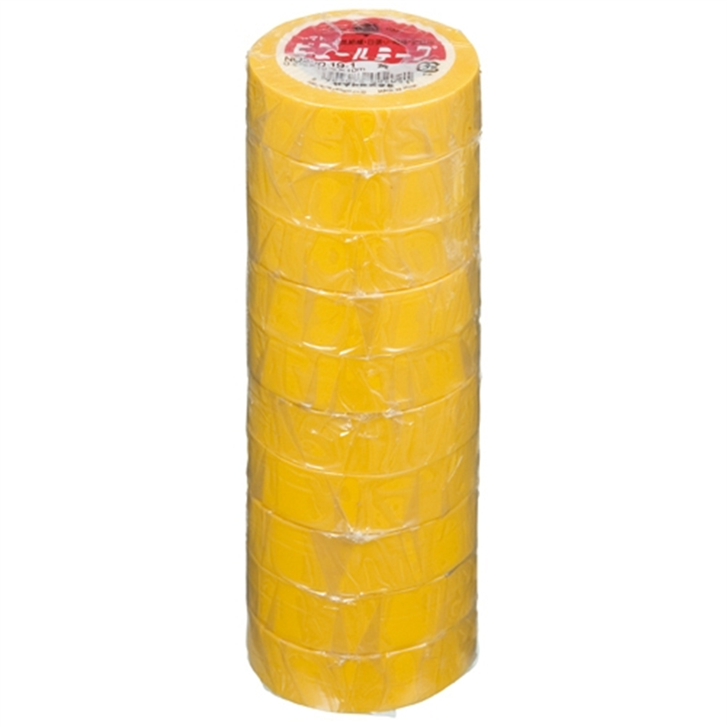 ヤマト ビニールテープ NO200-19 19mm*10m 黄 10巻 1個(ご注文単位1個)【直送品】