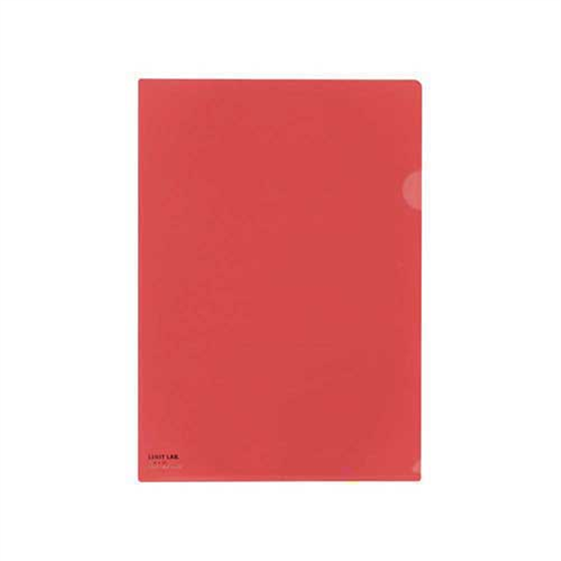 LIHITLAB クリヤーホルダー F-78-3 A4 赤 5枚  1個（ご注文単位1個）【直送品】