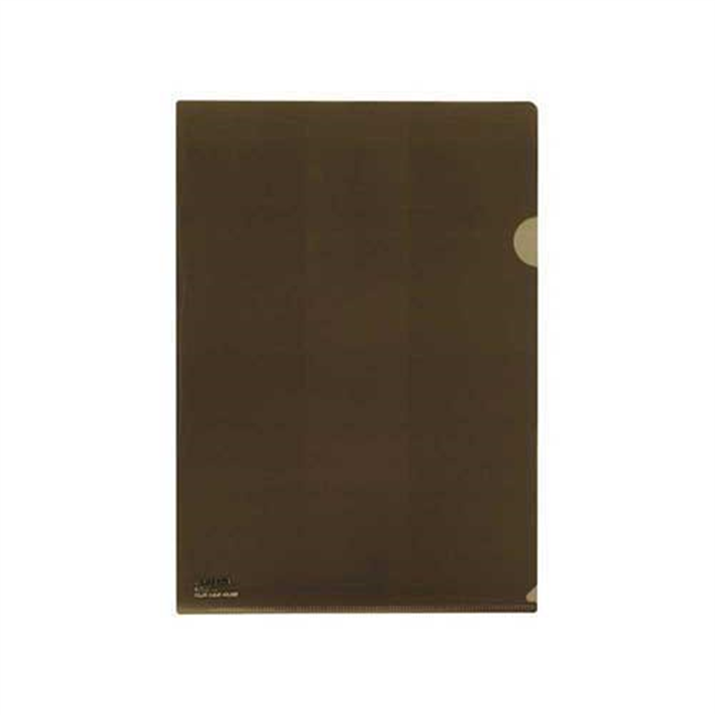 LIHITLAB クリヤーホルダー F-78-9 A4 茶 5枚  1個（ご注文単位1個）【直送品】