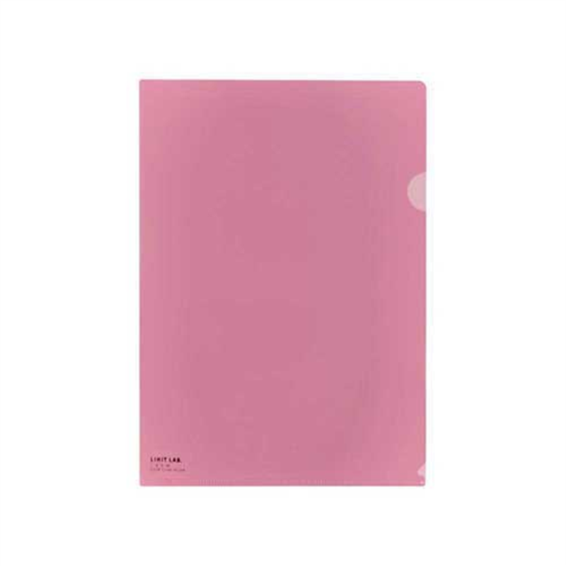 LIHITLAB クリヤーホルダー F-78-18 A4 Cピンク 5枚 1個（ご注文単位1個）【直送品】