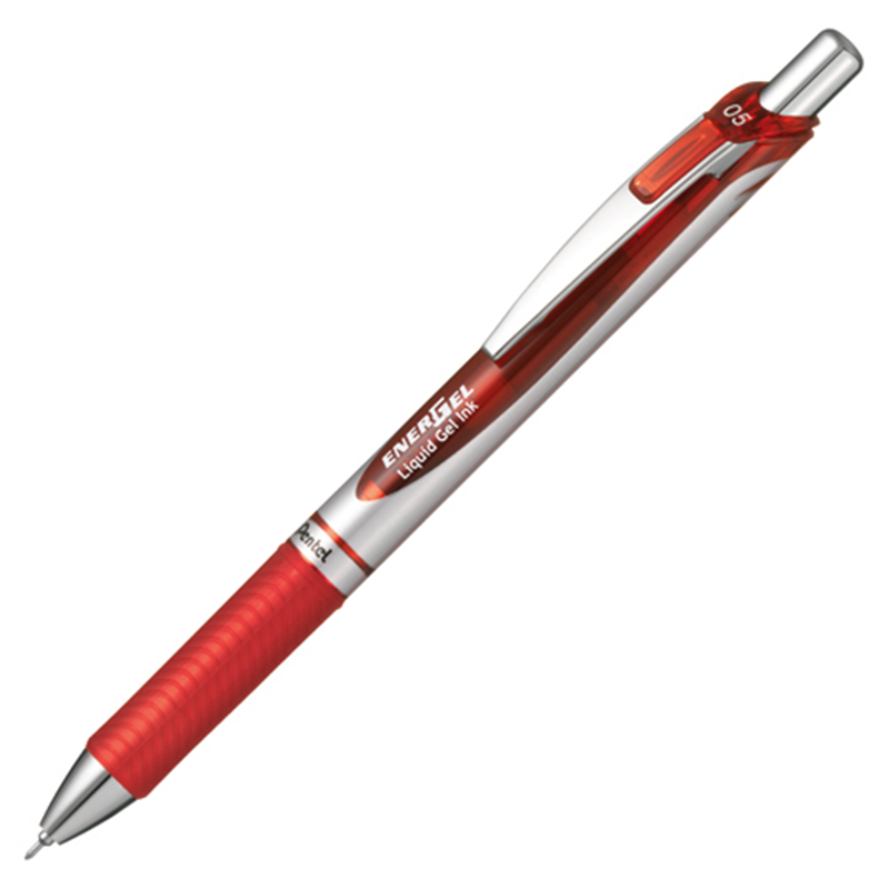 ぺんてる エナージェル 0.5 BLN75Z-B シルバー赤10本 1個（ご注文単位1個）【直送品】