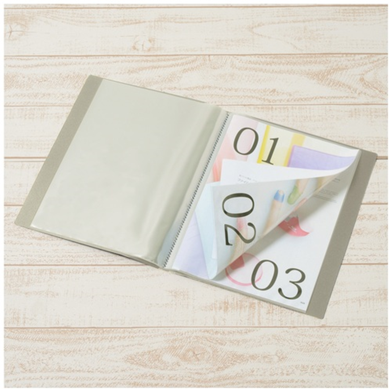 プラス クリアファイル20P FC-122EL A4S 灰 10冊 1個(ご注文単位1個)【直送品】