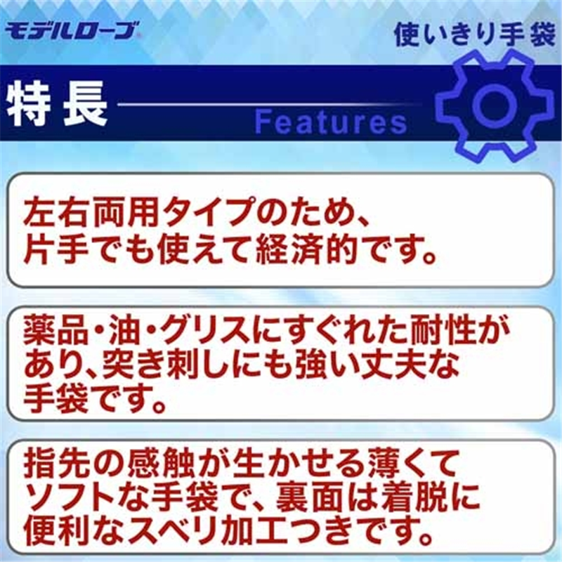 エステー ニトリル手袋粉つきNo981 ブルー M 12箱 1個(ご注文単位1個)【直送品】