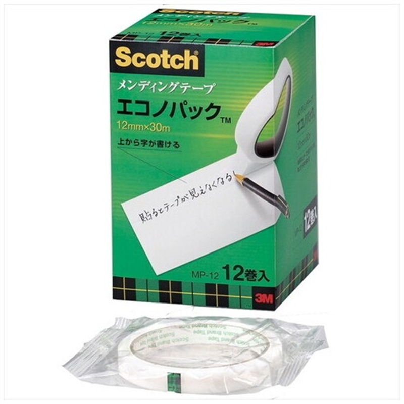スリーエム ジャパン メンディングテープ MP-12 12mm×30m 12巻  1個（ご注文単位1個）【直送品】