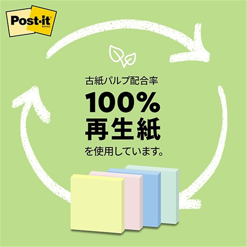 スリーエム ジャパン Post-it再生紙 75×25mm 5002-K 混色  1個（ご注文単位1個）【直送品】