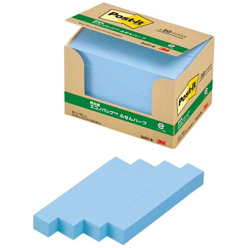 スリーエム ジャパン Post-it再生紙 75×12.5mm 5601-B ブルー  1個（ご注文単位1個）【直送品】