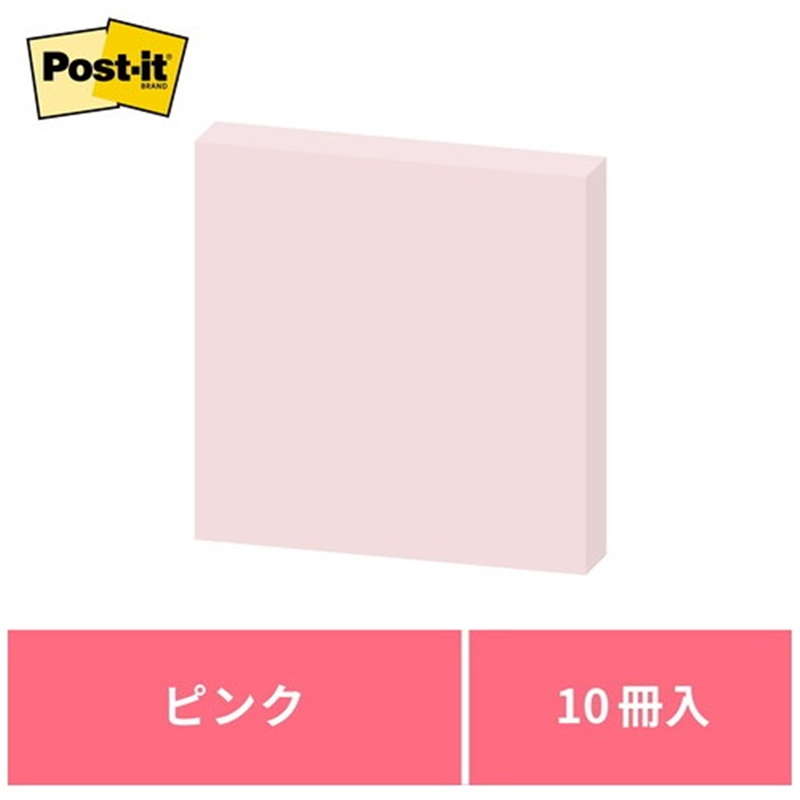 スリーエム ジャパン Post-it再生紙 75×75mm 6541-P ピンク 1個(ご注文単位1個)【直送品】
