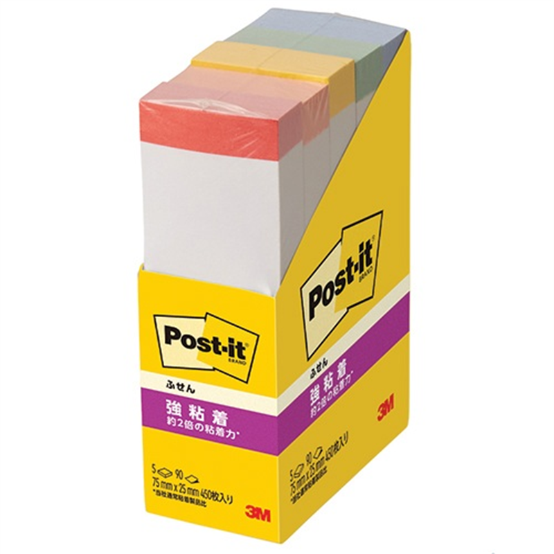 スリーエム ジャパン Post-it強粘着75×25mm 500SS-R 色帯  1個（ご注文単位1個）【直送品】