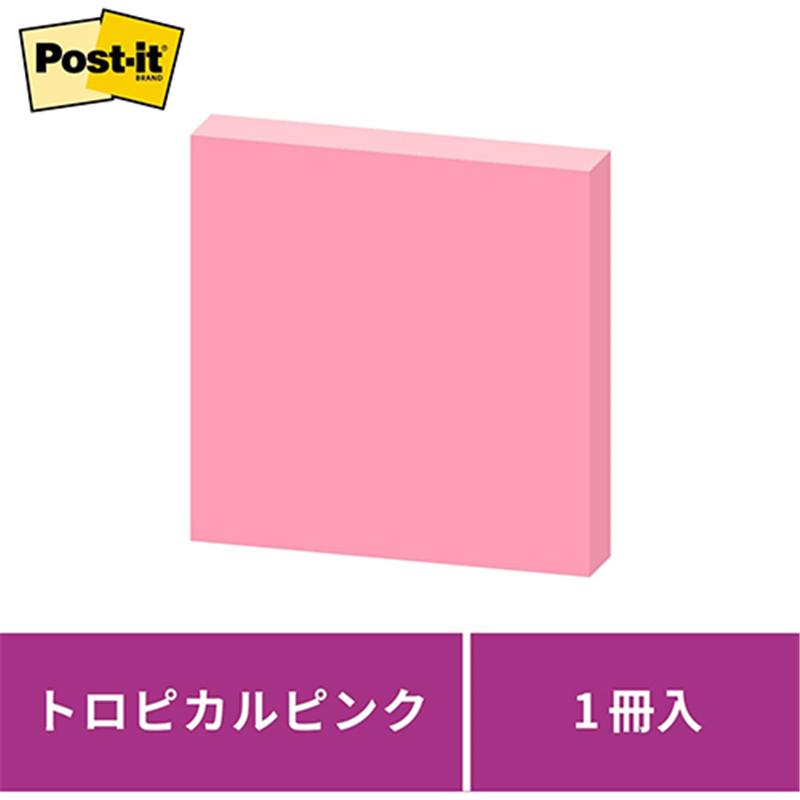 スリーエム ジャパン Post-it強粘着75×75mm 654SS-RO ピンク  1個（ご注文単位1個）【直送品】
