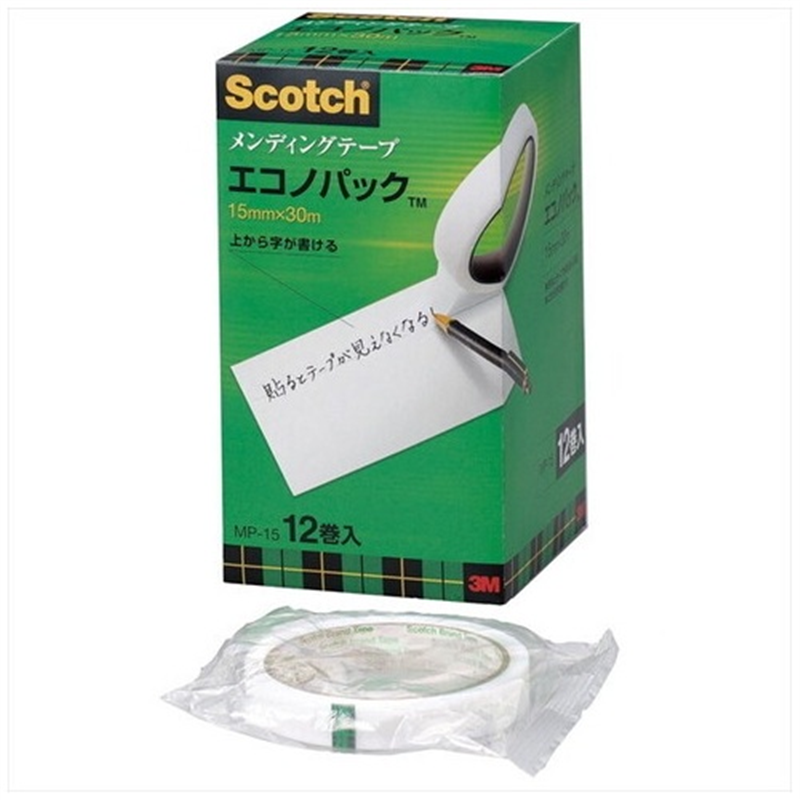 スリーエム ジャパン メンディングテープ MP-15 15mm×30m 12巻  1個（ご注文単位1個）【直送品】