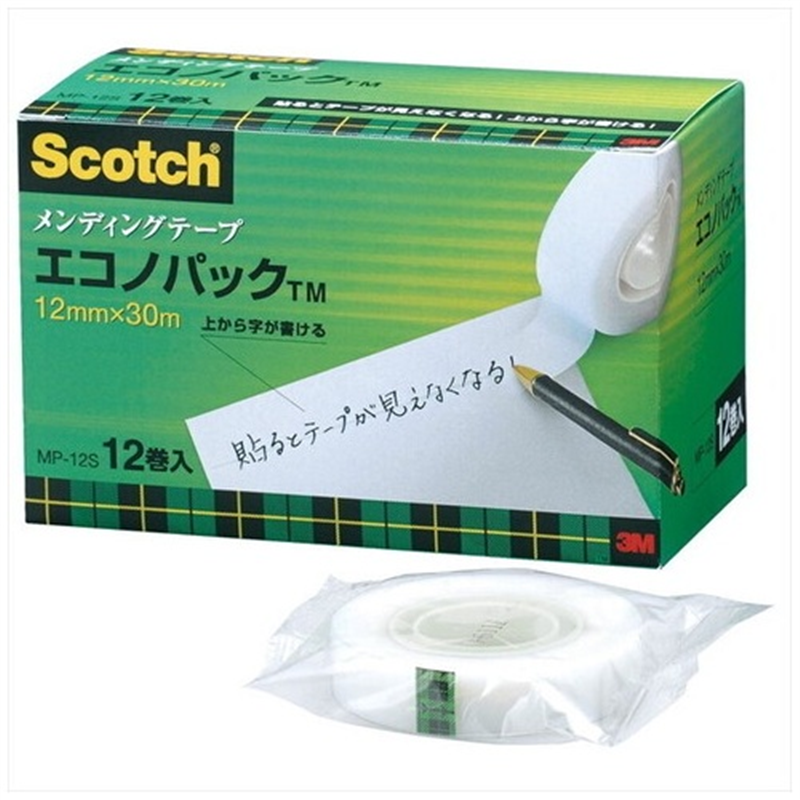 スリーエム ジャパン メンディングテープ MP-12S 12mm×30m 12巻 1個（ご注文単位1個）【直送品】