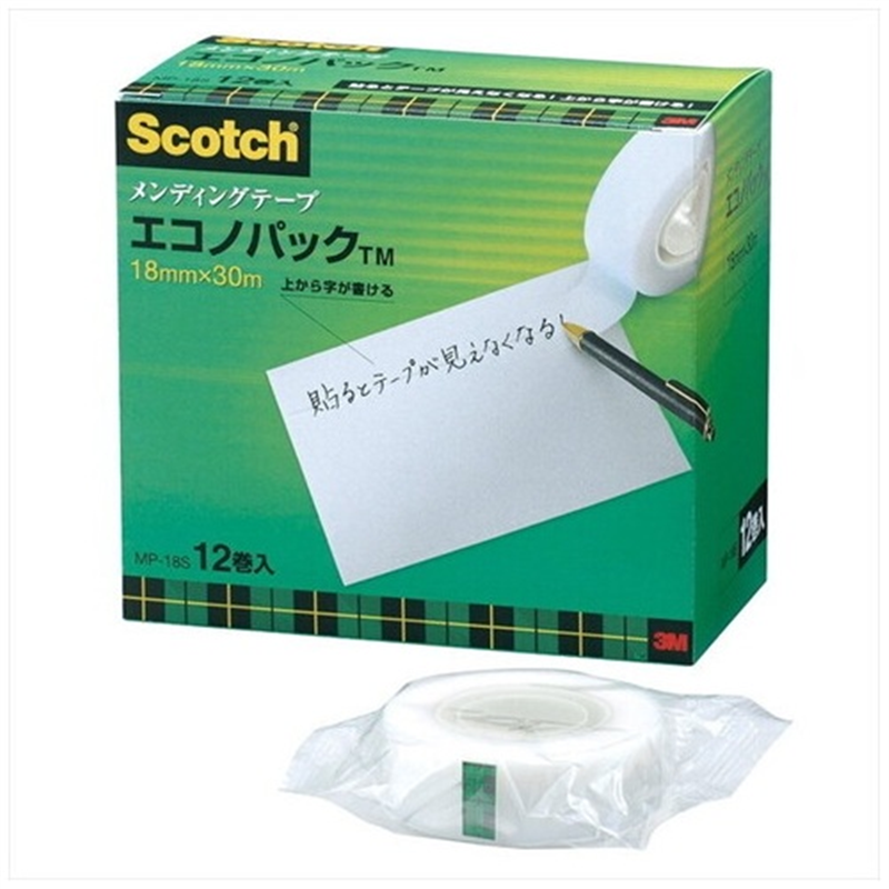 スリーエム ジャパン メンディングテープ MP-18S 18mm×30m 12巻 1個（ご注文単位1個）【直送品】