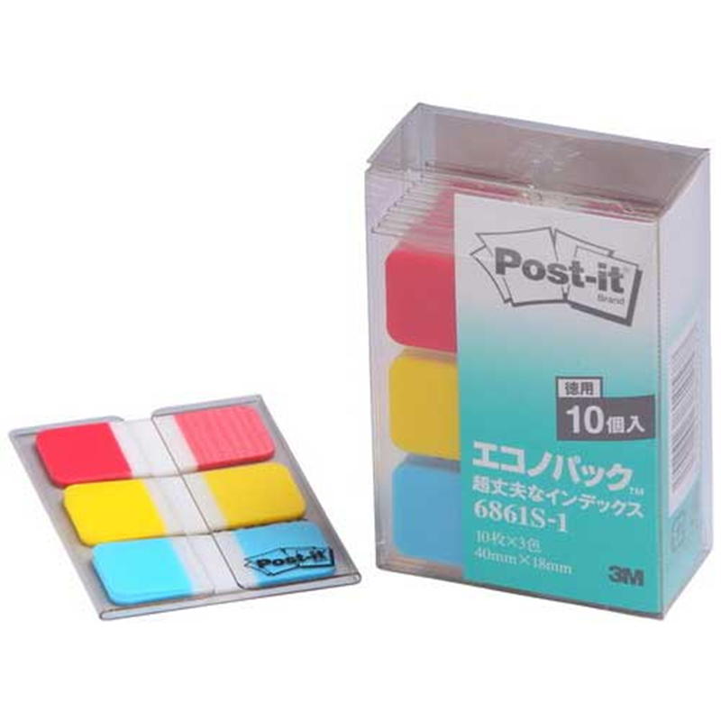 スリーエム ジャパン Post-it超丈夫なインデックス6861S-1 混色  1個（ご注文単位1個）【直送品】
