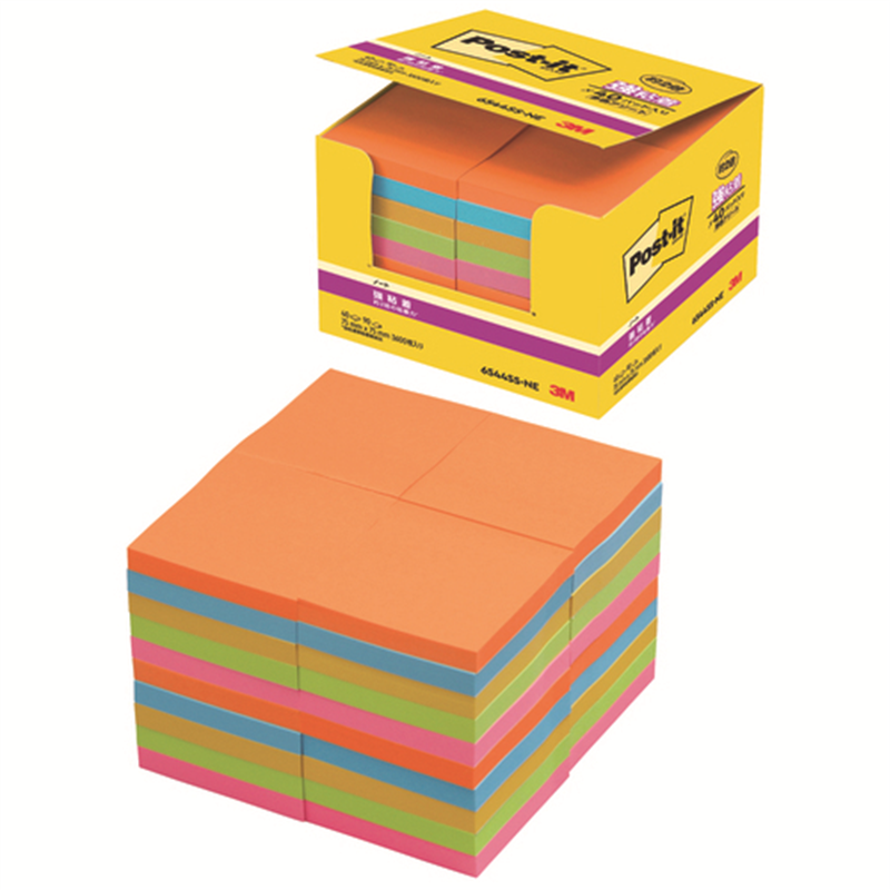スリーエム ジャパン Post-it強粘着75×75mm 6544SS-NE 5色  1個（ご注文単位1個）【直送品】