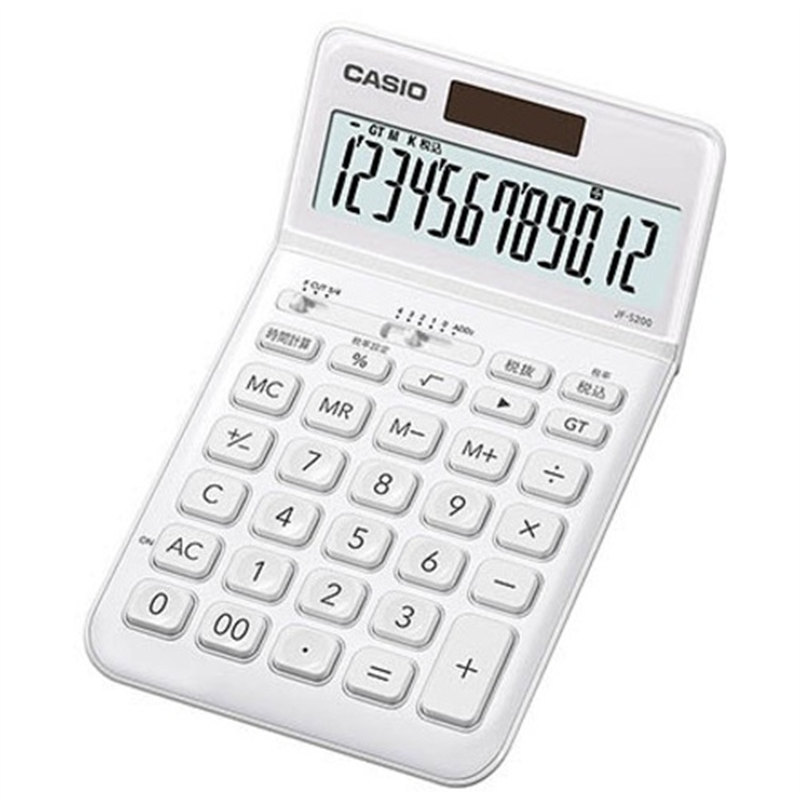 カシオ計算機 デザイン電卓 ホワイト JF-S200-WE-N 1個(ご注文単位1個)【直送品】