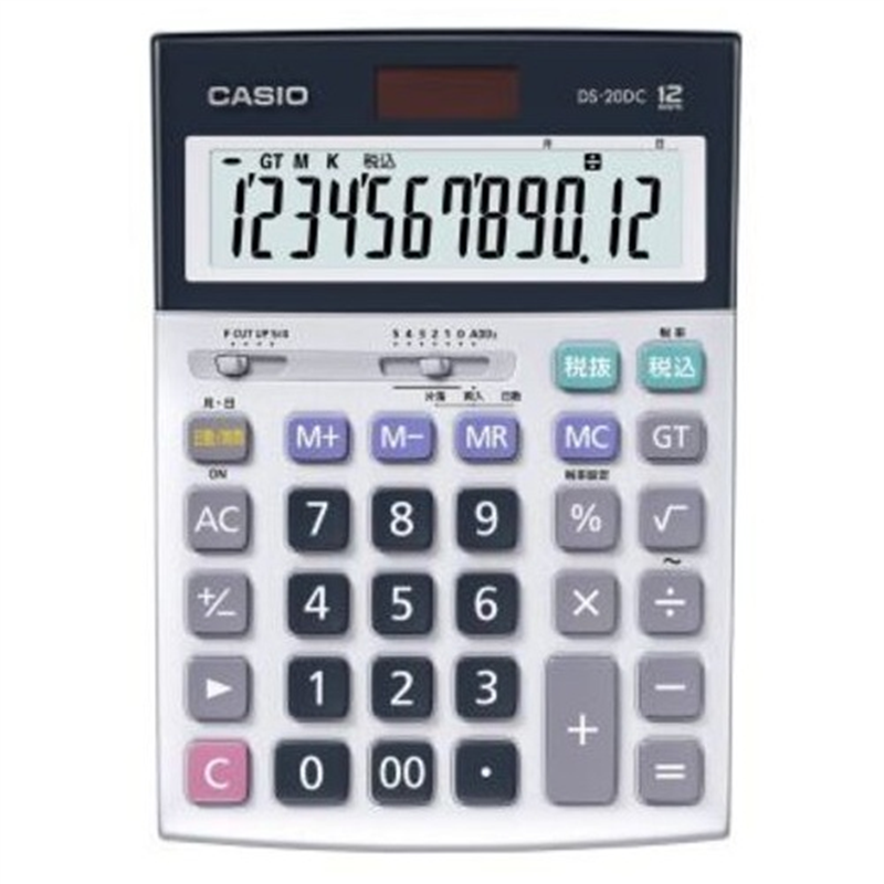 カシオ計算機 実務電卓 DS-20DC-N デスクサイズ12桁 1個(ご注文単位1個)【直送品】