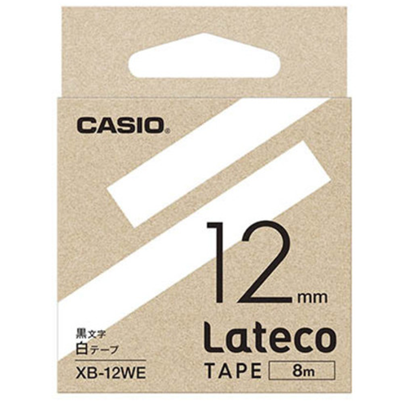 カシオ計算機 ラテコ専用テープXB?12WE白に黒文字 1個（ご注文単位1個）【直送品】