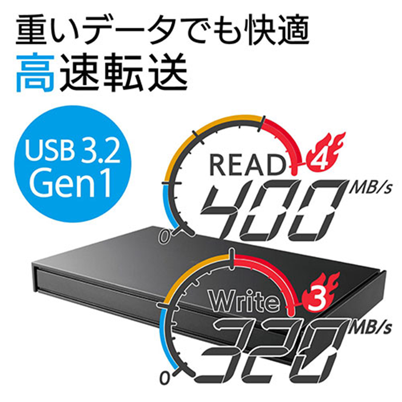 エレコム ポータブルSSD 500GB ESD-EJ0500GBKR  1個（ご注文単位1個）【直送品】