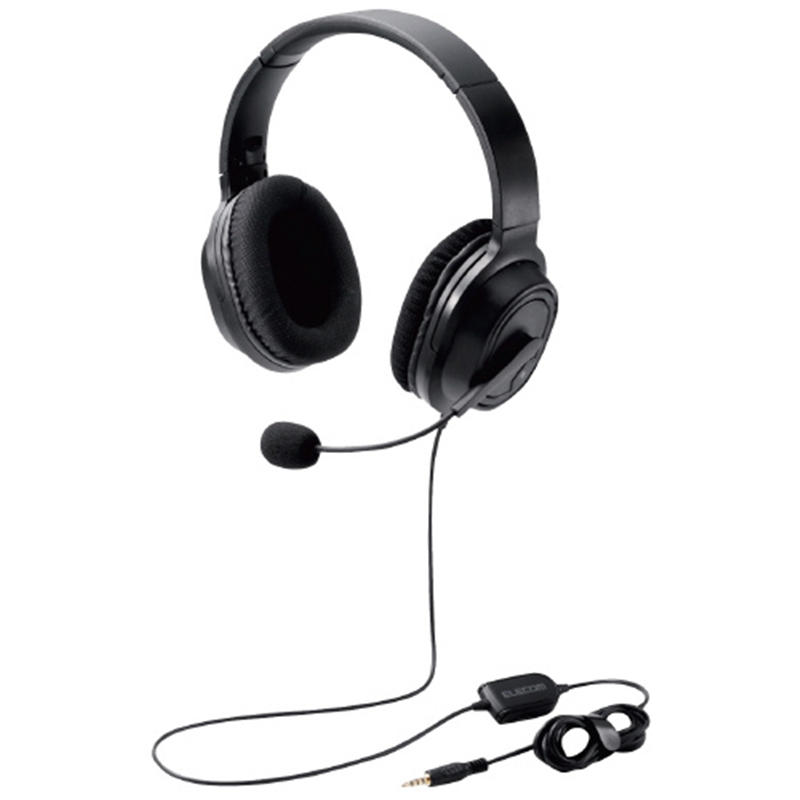 エレコム オーバーヘッドヘッドセット両耳HS-HP30TBK 1個（ご注文単位1個）【直送品】
